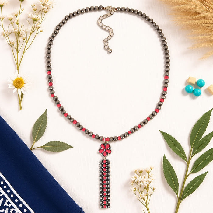 92289 - Squash Blossom Necklace - Red