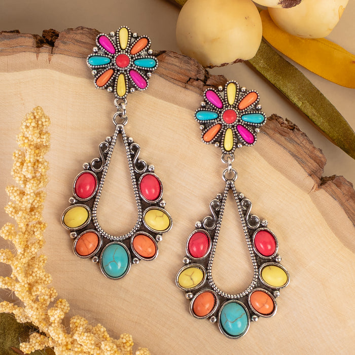 93465 - Squash Blossom Earrings - Multi