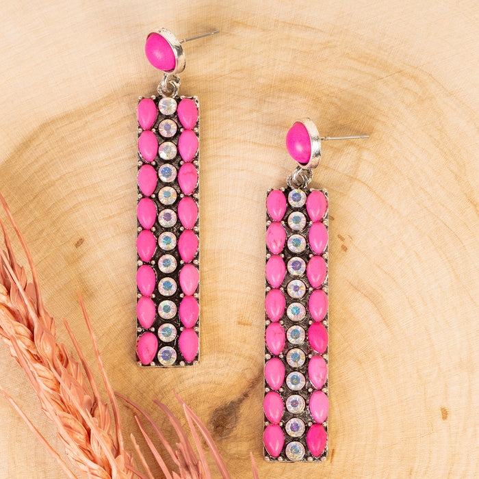 93489 - Squash Blossom Earrings - Fuchsia