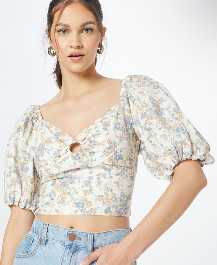 Abercrombie Puff Sleeve Crop Tee (S)