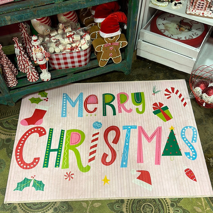 Bamboo Merry Christmas Bright Mat