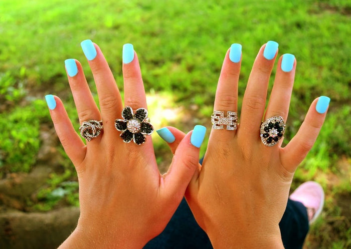 Black and Silver Sparkle Ring