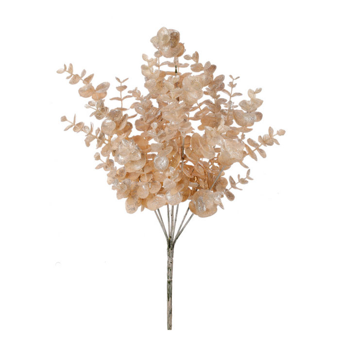 Champagne Glitter Metallic Eucalyptus Spray