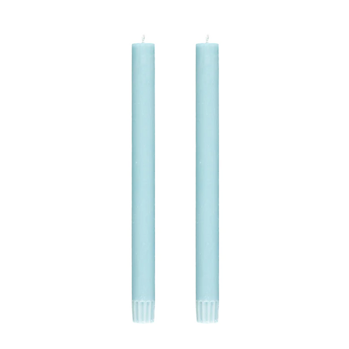 Hand-poured powder blue taper candles