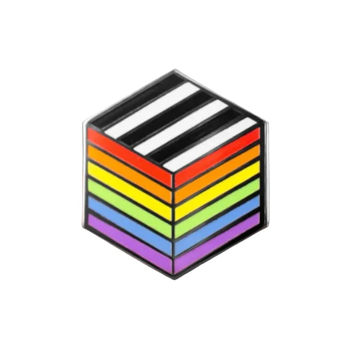 PROUD ZEBRA Pride Flag Cube Pin - Ally