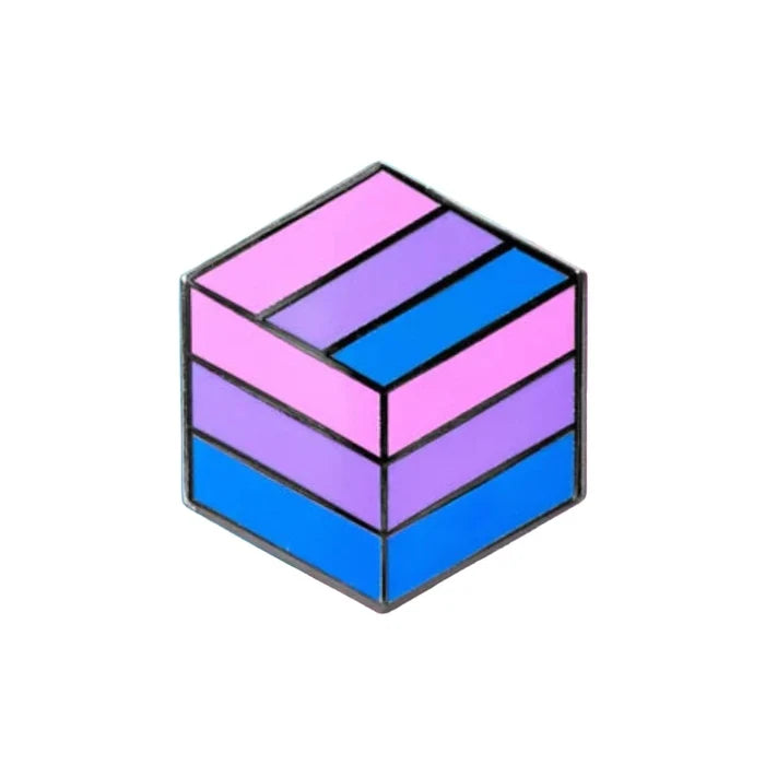 PROUD ZEBRA Pride Flag Cube Pin - Bisexual