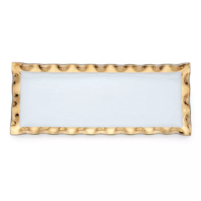 RUFFLE RECTANGULAR TRAY-GOLD