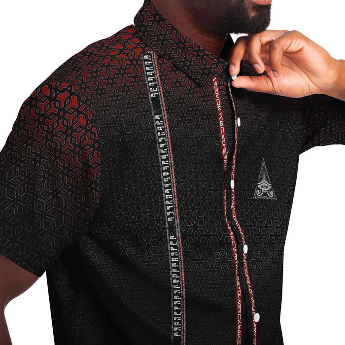 Singular Sight Black Psychedelic Button-Down Shirt