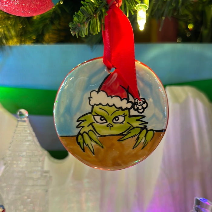 Sneaky Grinch Flat Ornament