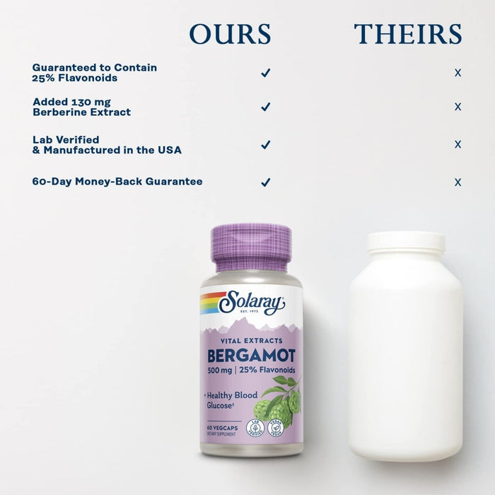 Solaray Bergamot Advanced Formula - Cardiovascular Support Fruit Extract - 60 Veg Capsules - The Oasis of Health