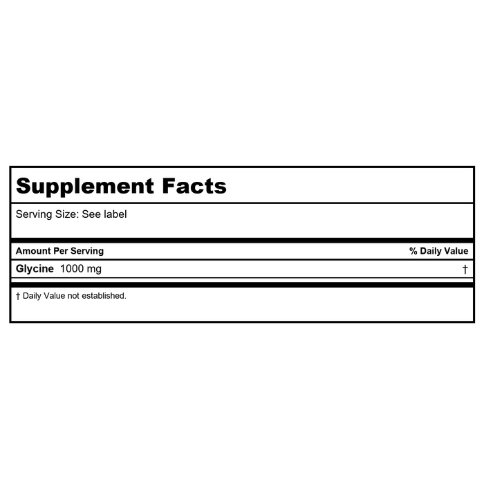 SOLARAY L-Glycine, Veg Cap (Btl-Plastic) | 60ct - Supplement Facts panel