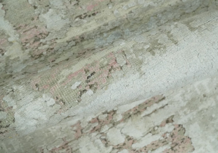 2x4 Modern Abstract Silver, Beige and Peach Rug made with Art Silk| N2124 - The Rug Decor