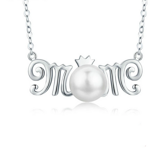 925 Sterling Silver Mom Pendant Necklace