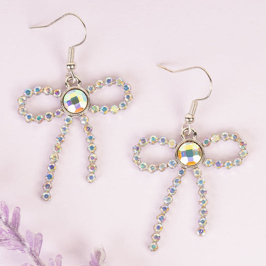 93487 - Crystal Bow Earrings - AB