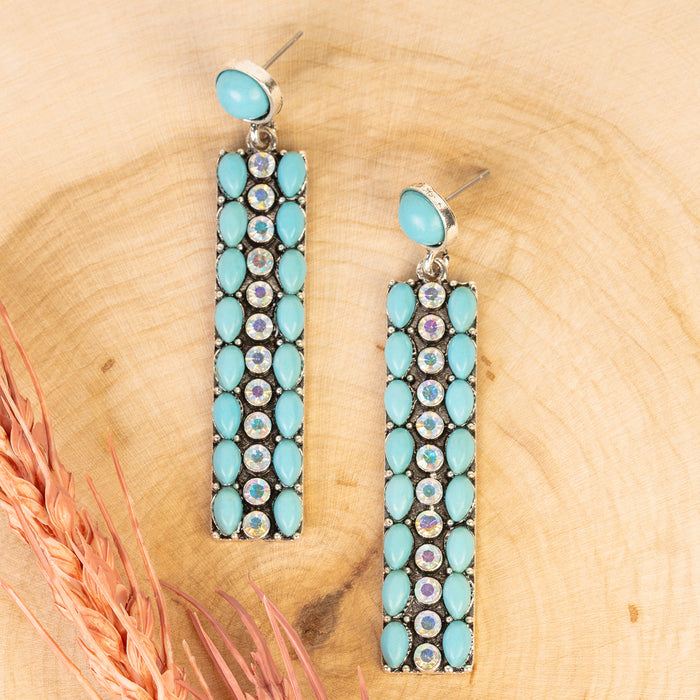 93489 - Squash Blossom Earrings - Turquoise