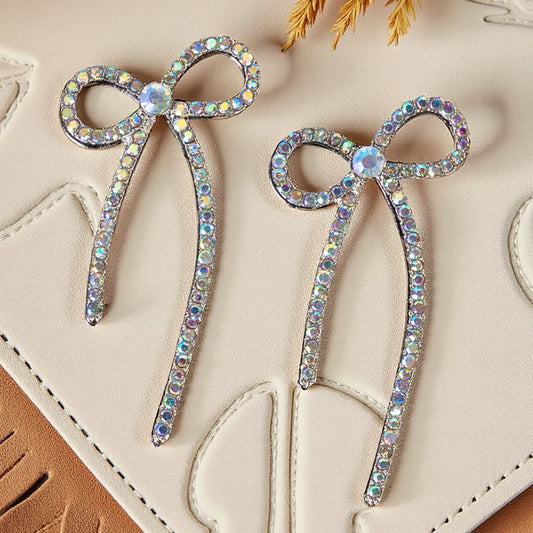 93490 - Crystal Bow Earrings - AB