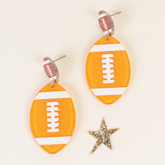 93564 - Football Earrings - Orange