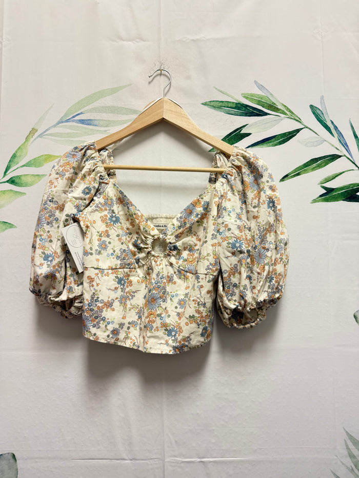 Abercrombie Puff Sleeve Crop Tee (S)