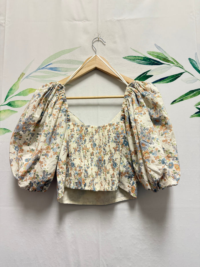 Abercrombie Puff Sleeve Crop Tee (S)