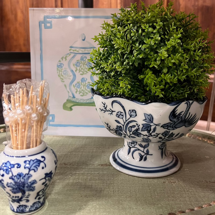 Scalloped Edge Footed Bowl