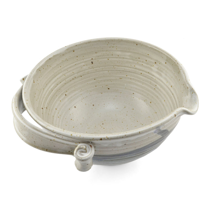 Anthony Stoneware American Handmade 2-Quart Mixing Bowl with Handle and Spout, Each One Unique