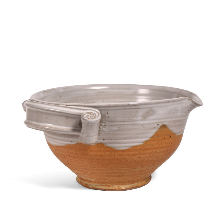 Anthony Stoneware American Handmade 2-Quart Mixing Bowl with Handle and Spout, Each One Unique