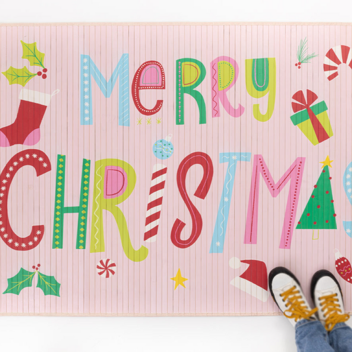 Bamboo Merry Christmas Bright Mat