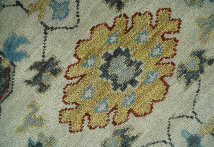 5x8, 6x9, 8x10, 9x12, 10x14 and 12x15 Ivory, Gray and Charcoal Traditional Persian Hand Knotted Area Rug | TRDCP987810 - The Rug Decor