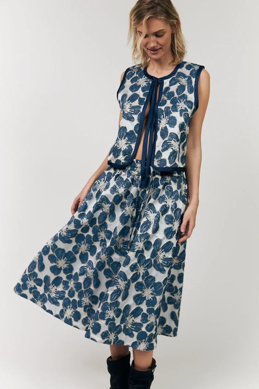 BRISTOL MIDI SKIRT in Blue by Lolly's Laundry at Darling & Domain