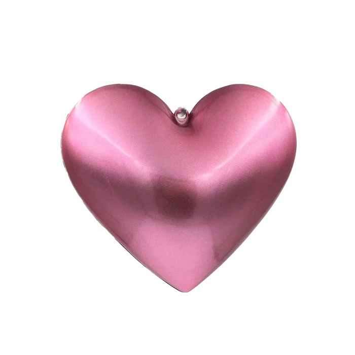 Candy Apple Heart Ornament, Light Pink