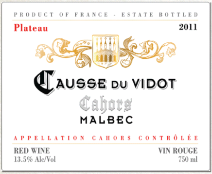 Causse du Vidot "Plateau" Malbec 2014