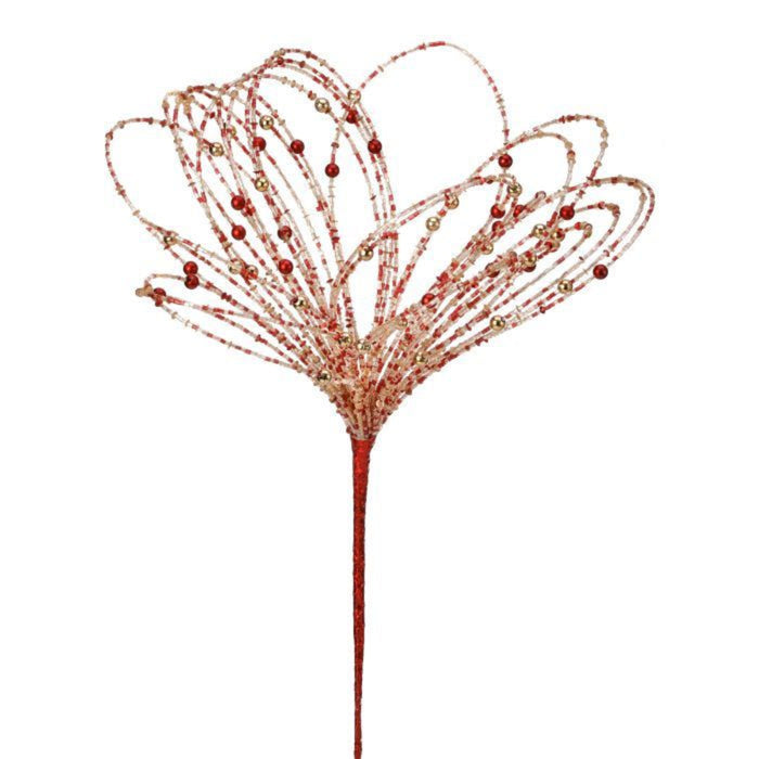 Champagne and Red Iron with Glass Bead Starburst Pick