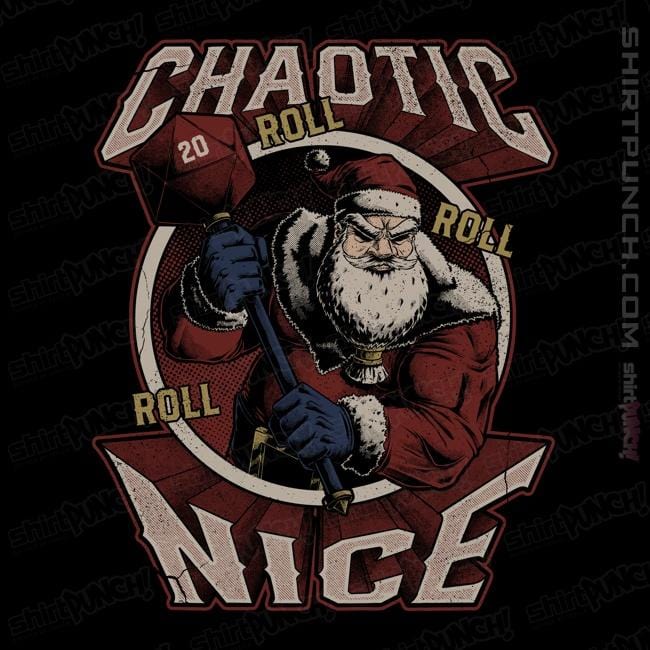 Shirts Magnets / 3"x3" / Black Chaotic Nice Santa