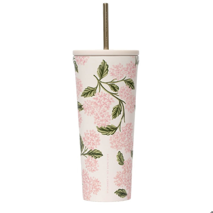 Corkcicle Rifle Paper Co. 24OZ Tumbler/ Pink Hydrangea