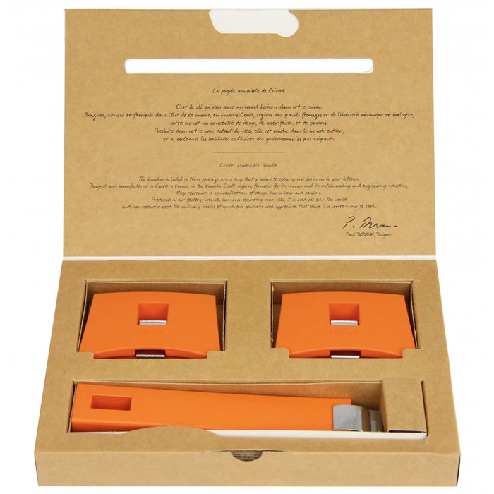CRISTEL MUTINE SET OF 1 DERACHABLE HANDLE AND 2 SIDE HANDLES - ORANGE