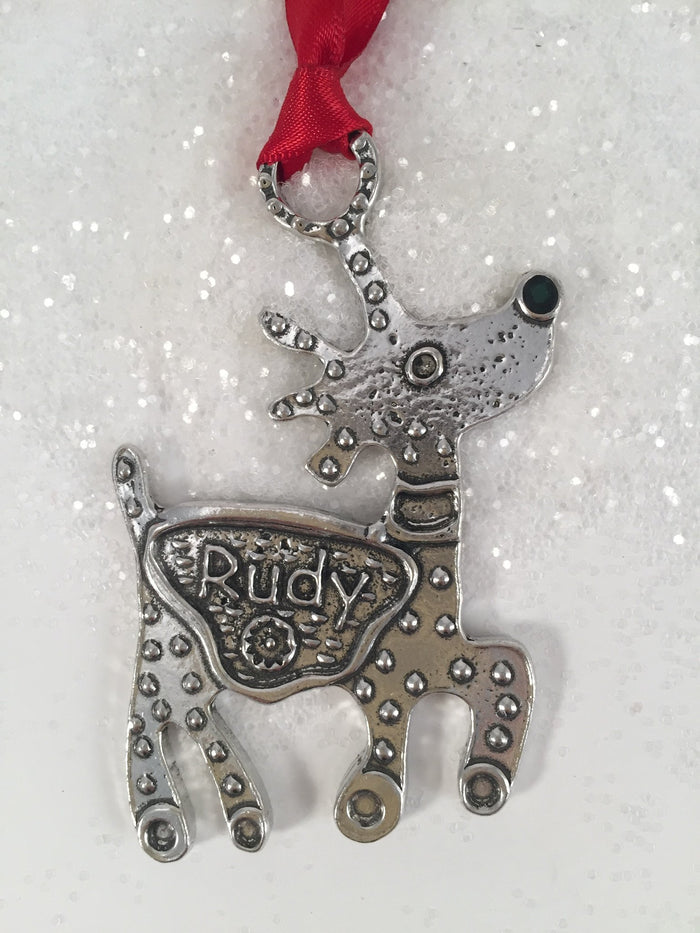 Crosby & Taylor Reindeer American Handmade Pewter Ornament