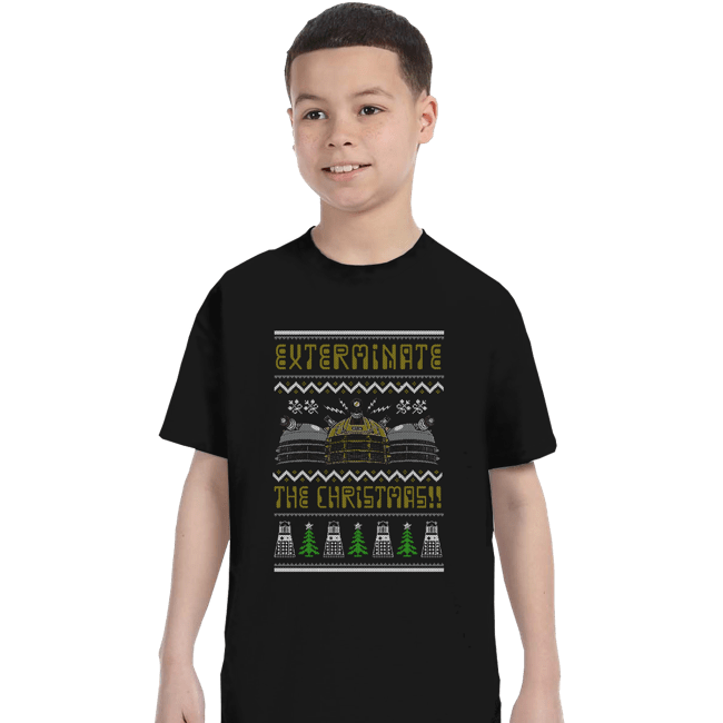 Shirts T-Shirts, Youth / XS / Black Dalek Xmas