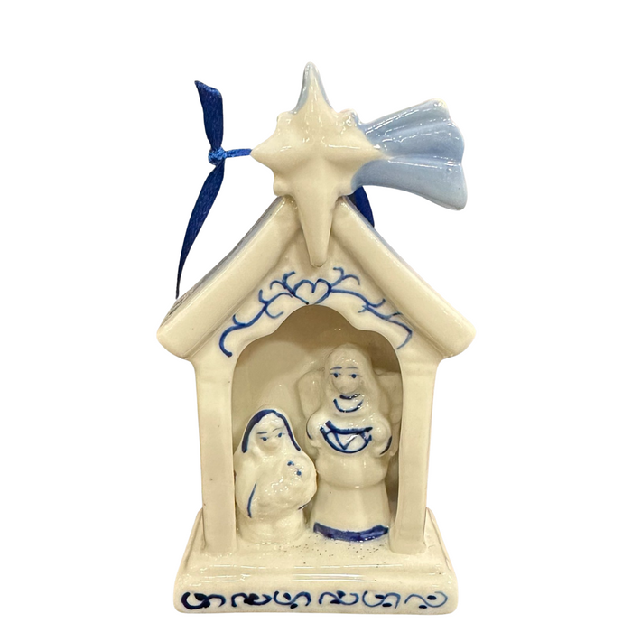 Delft Blue Porcelain Holy Family Ornament