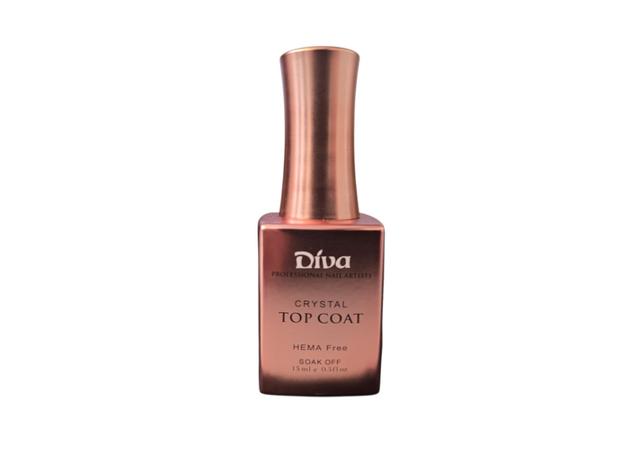 DIVA Professional Nail Soak Off Gel Top Coat 15ml (HEMA Free)