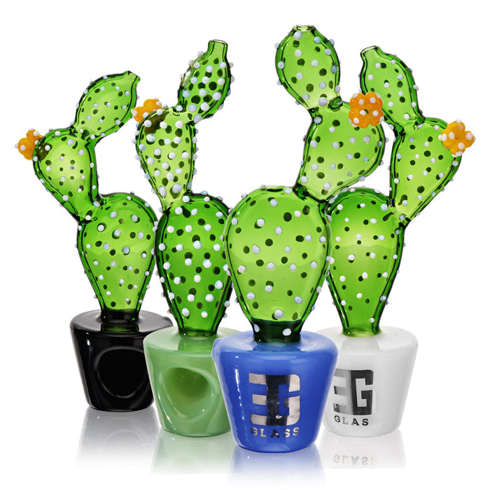 EG Glass Potted Prickly Pear Hand Pipe