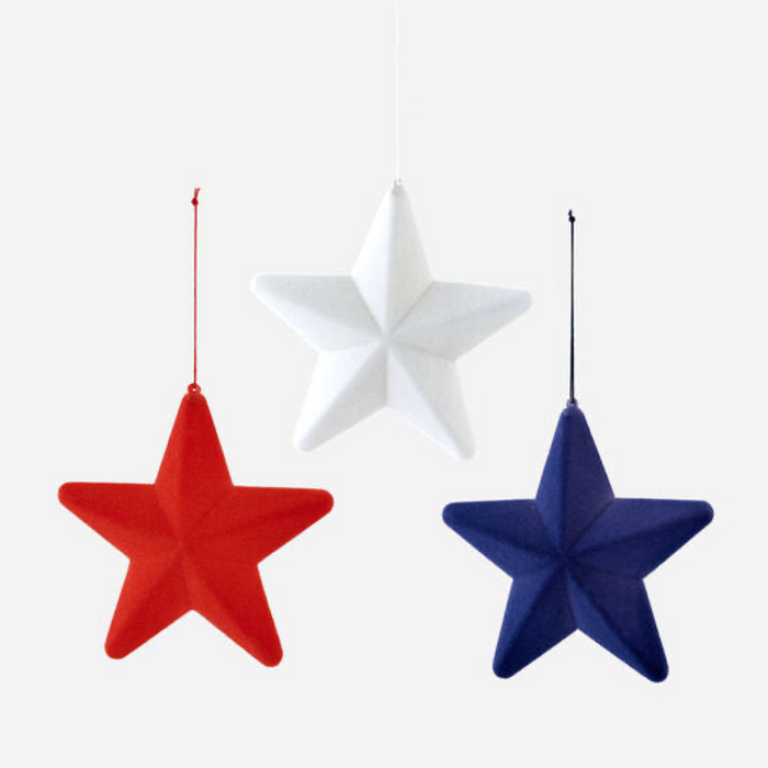 Flocked Hanging Stars, Medium