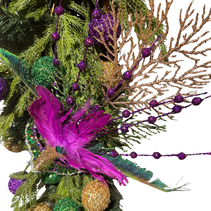 Glitter With Feathers Mardi Gras Mask