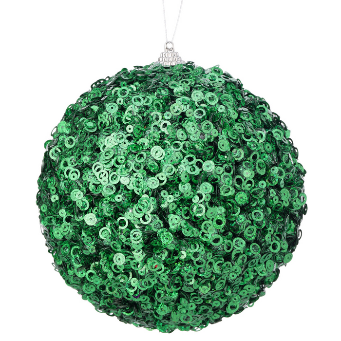 Green Glamour Sequin Ball Ornament