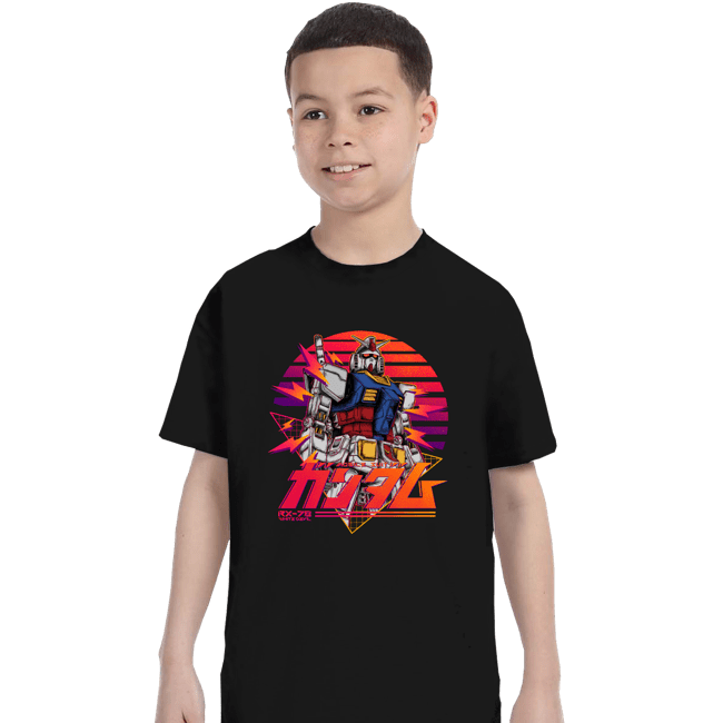 Secret_Shirts T-Shirts, Youth / XS / Black Gundam 78 Retro