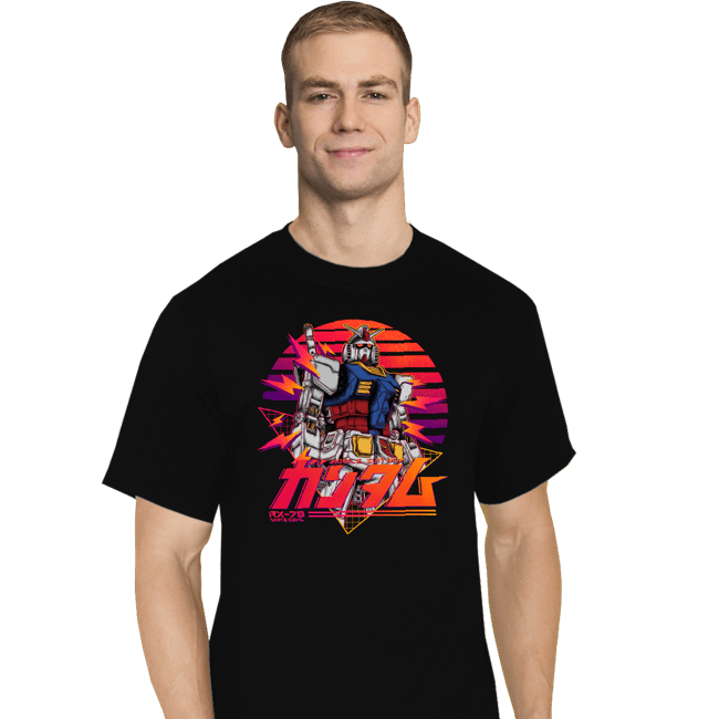 Secret_Shirts T-Shirts, Tall / Large / Black Gundam 78 Retro