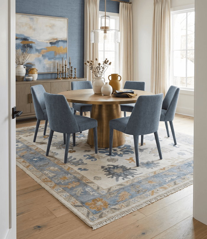 Hand Knotted Beige And Gray Traditional Oushak Wool Rug - The Rug Decor