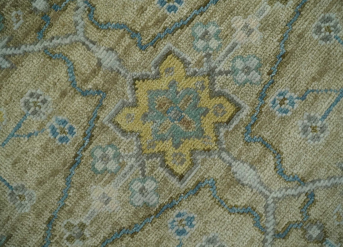 Hand Knotted 5x8, 6x9, 8x10, 9x12, 10x14 and 12x15 Beige, Ivory and Gray Traditional Persian Oushak Wool Rug | TRDCP899 - The Rug Decor