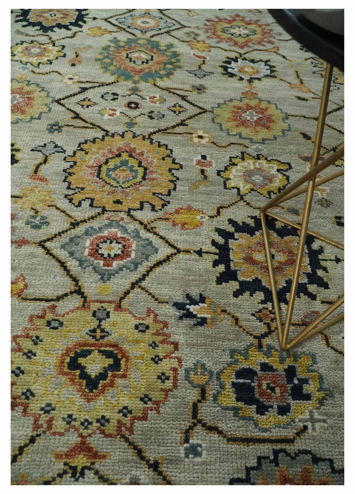 Hand Knotted 5x8, 6x9, 8x10, 9x12, 10x14 and 12x15 Beige, Mustard and Ivory Traditional Persian Oushak Wool Rug | TRDCP901810 - The Rug Decor