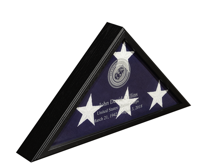 Hand Made Military & First Responder Flag Display Case 5'x9.5' (engravable) *Made in USA*
