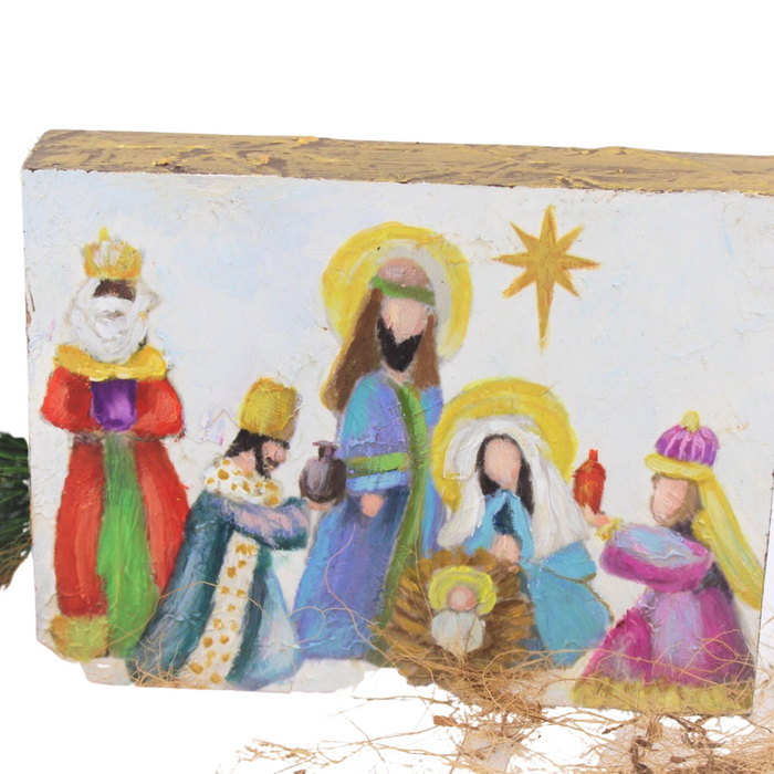 Hand Painted Nativity Box Sign